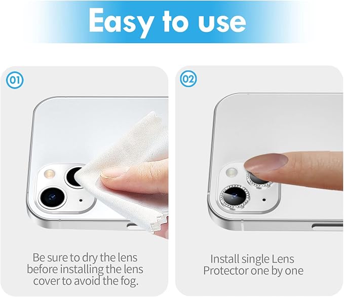 for iPhone 14 / iPhone 14 Plus Camera Lens Protector Bling, 9H Hardness - Image 7