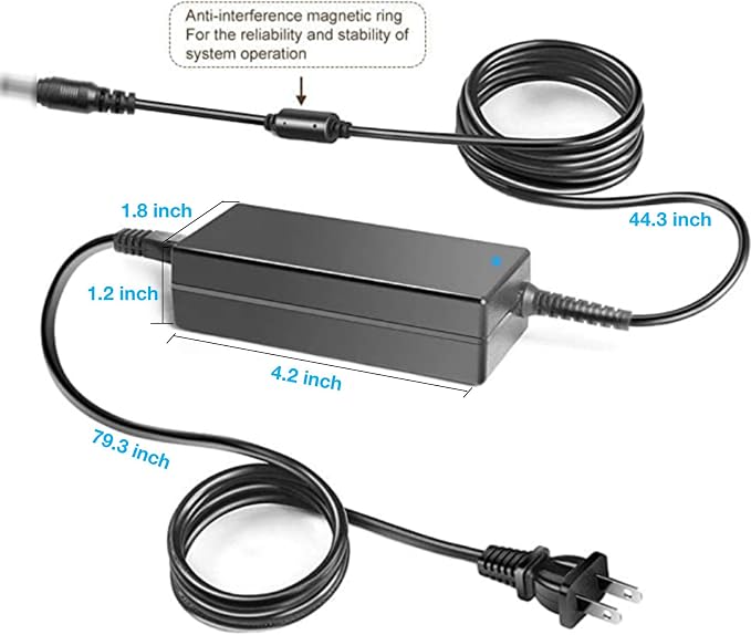 12V AC/DC Adapter for Charging Asustor Lockerstor 4 Gen 3 AS6804T Four-Bay NAS - Image 2