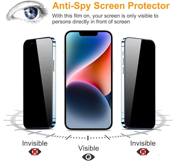 PEHAEL 2+2 Pack for iPhone 14 Plus Privacy Screen Protector - Image 4