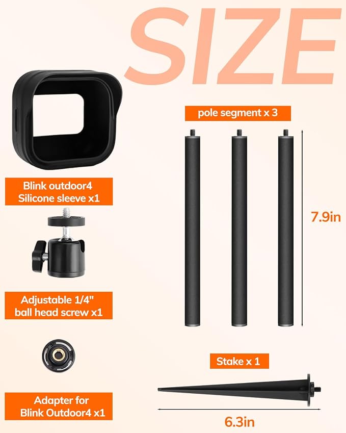 Adjustable Ground Stake Mount for Blink Outdoor 4/2K+ Security Camera, - Image 7