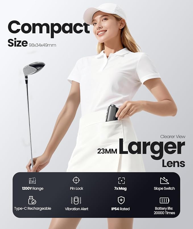 EENOUR Golf Range Finder with Slope, 1200 Yards Golf Rangefinder, Laser - Image 2