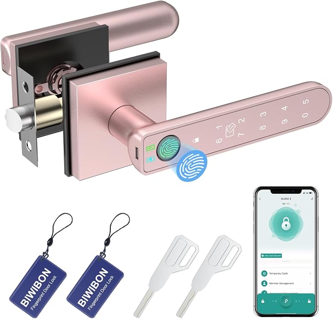 BIWIBON Fingerprint Door Lock, 5 in 1 Finger Print Door Knob by BIWIBON