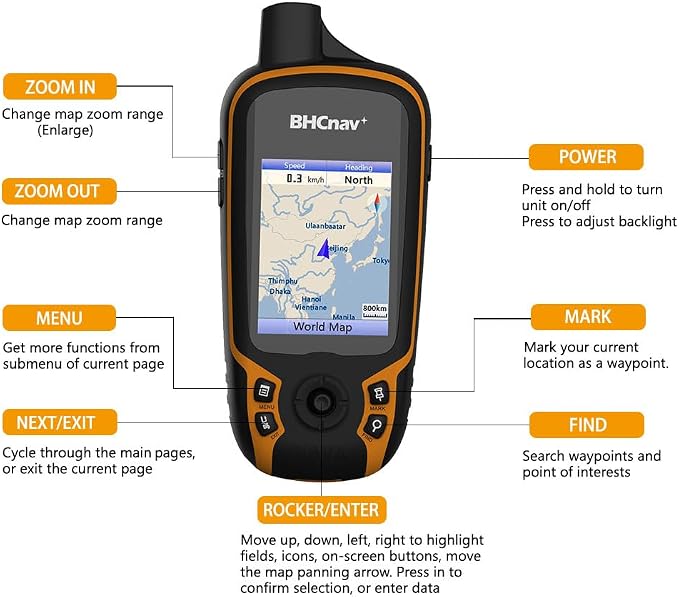 NAVA F30 Handheld GPS Navigation Device, Colorful Map Display, Land Accuracy - Image 3