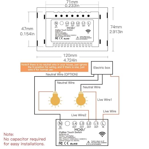 MOES ZigBee Smart Touch Wall Light Switch, Requires Tuya ZigBee Hub, No Neutral - Image 7