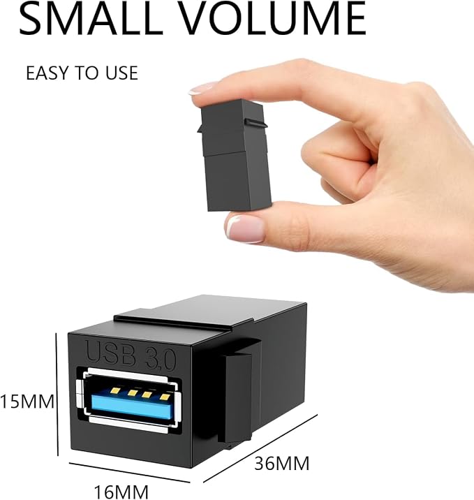 PANPEO USB 3.0 Keystone Jack Insert – Female to Female Coupler - Image 2