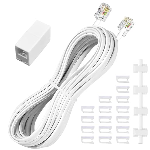 moeverEX Phone Extension Cord 25 Ft, Telephone Cable by moeverEx