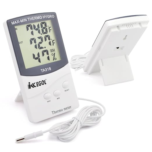 iKKEGOL Dual Sensor LCD Display Indoor Outdoor Digital Thermometer Hygrometer - Image 3