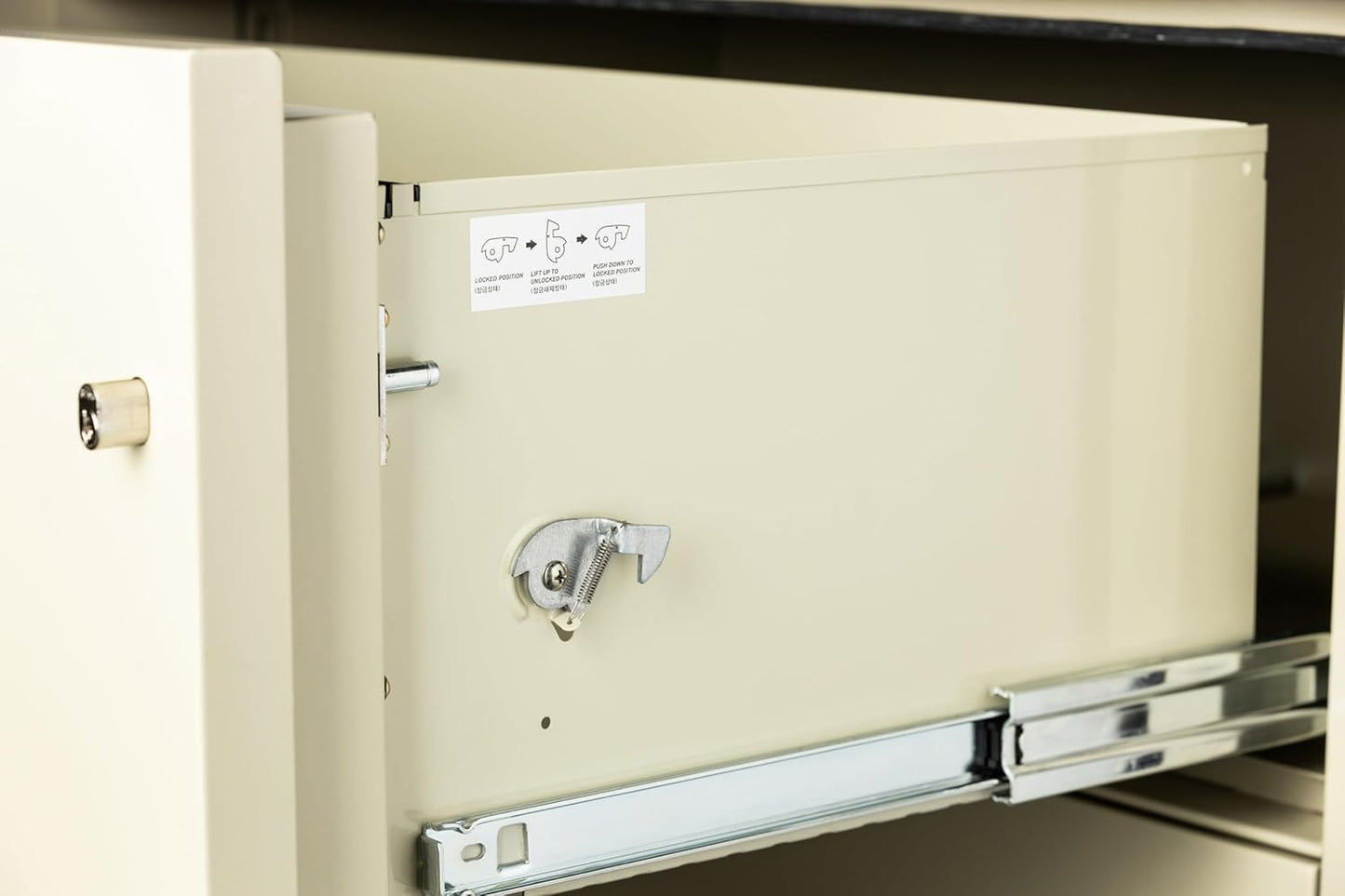 25 inch 2-Drawer Vertical Fireproof File Cabinet – Letter Size Filing – Key Lock – Water Resistant Seal – Fire and Impact Rated – Putty Finish – Model LTR2W25P