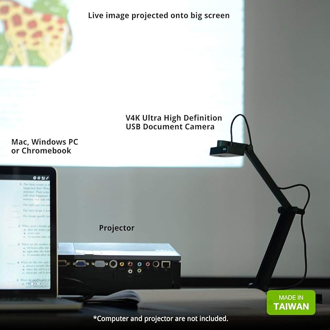 IPEVO V4K Ultra High Definition 8MP USB Document Camera — Mac OS, Chromebook - Image 6