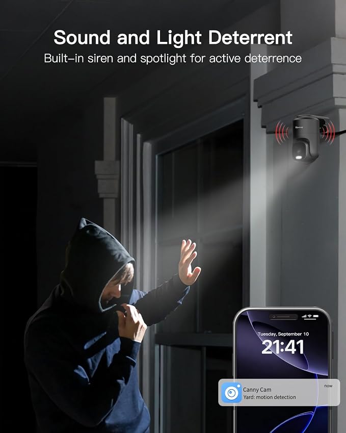 VIMTAG 2.5K 4MP Outdoor Security Camera, Pan/Tilt WiFi Home CCTV Camera - Image 8