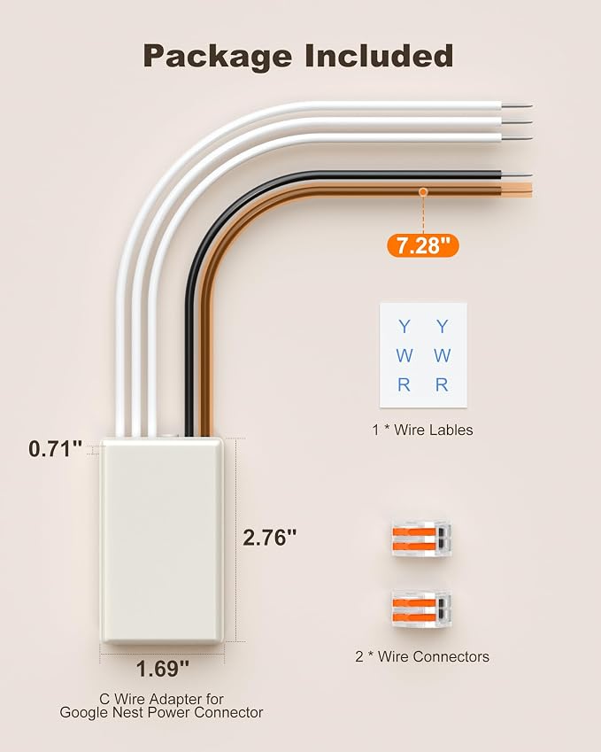 C Wire Adapter for Google Nest Thermostat, Replacement for Nest Power Connector - Image 8