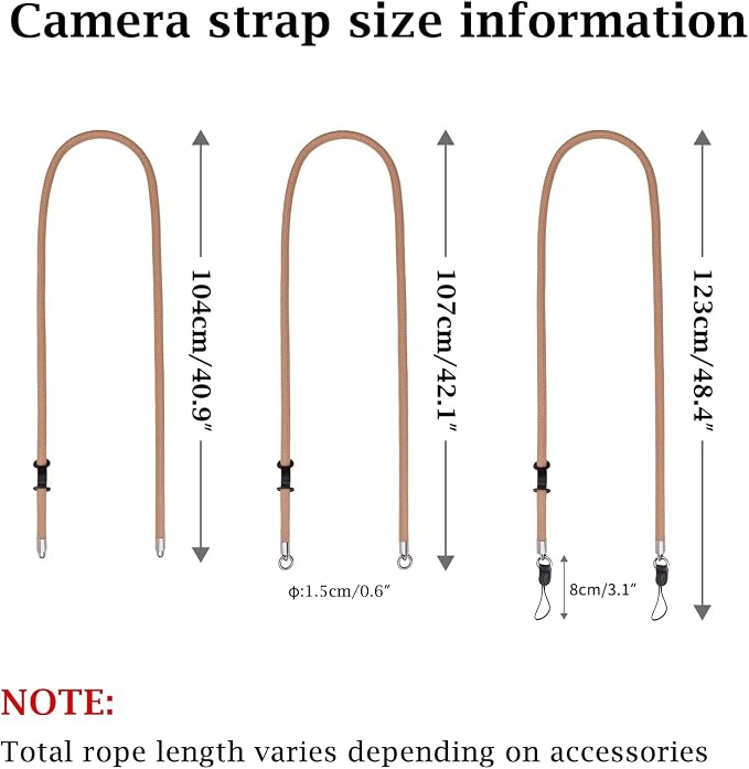 VOVMOEYA Nylon Braided Camera Rope Strap, Camera Neck Shoulder Strap - Image 6