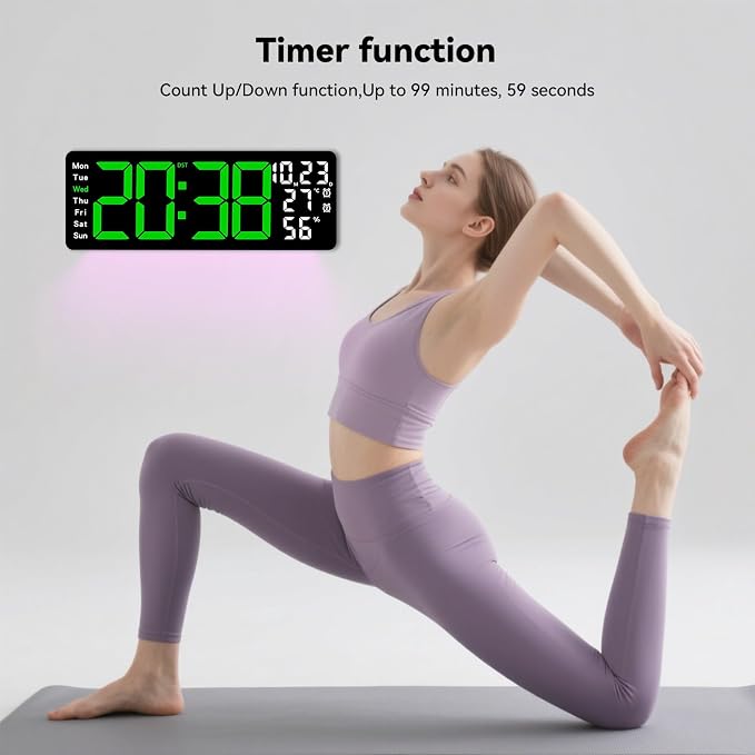 Digital Wall Clock Large Display, 17.3" Digital Clock - Image 4