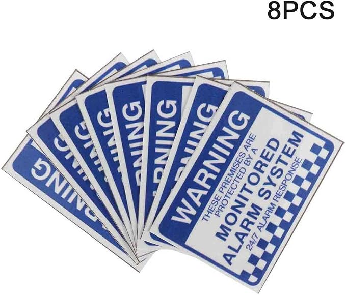8pcs Security Alarm System Sign - Image 8