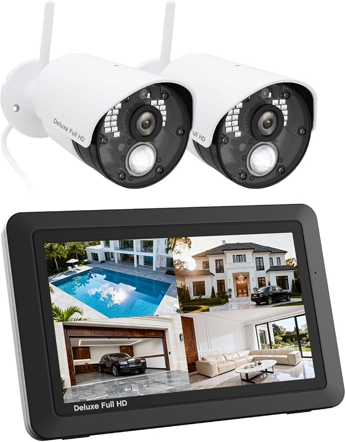 CasaCam Wireless Security Camera System Deluxe | 7" Touchscreen Monitor & 2 by CasaCam