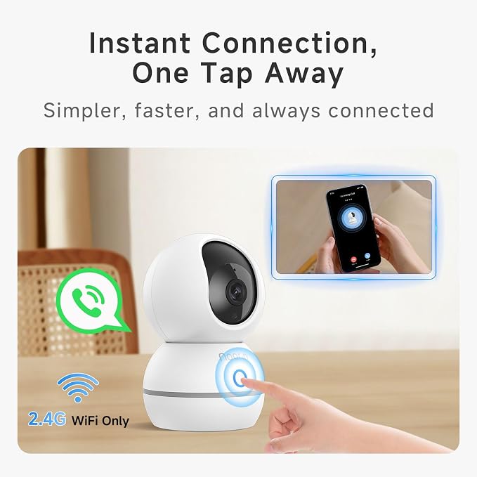Noorio 2K Wired Security Camera Indoor, Pan/Tilt Pet Camera - Image 5