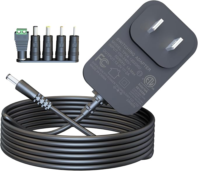 UL12V AC Power Adapter, With 5 plugs, by FROMCQCLLC