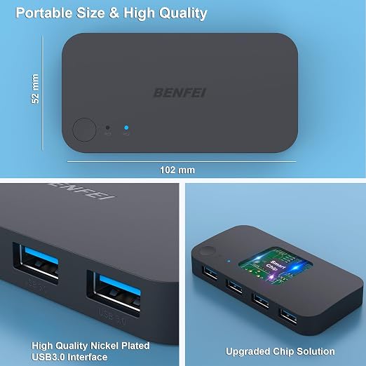 BENFEI USB 3.0 Switch, USB Switch 2 Computers Share 4 USB - Image 7