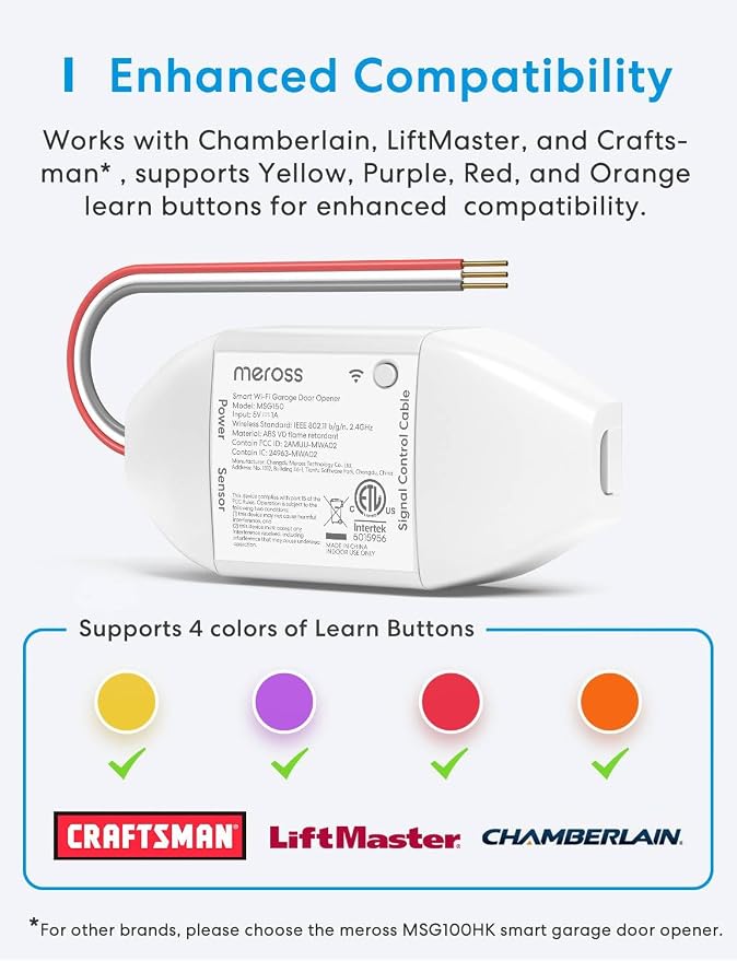 meross Smart Garage Door Opener Remote, Compatible - Image 2