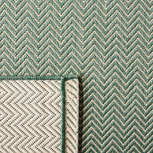 SAFAVIEH Courtyard Outdoor Area Rug 9'x12', Dark Green & Beige CY8022-32221 - Image 5