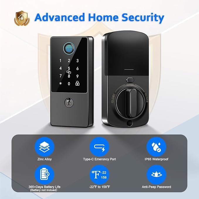 Smart Door Lock Deadbolt, Keyless Entry Door Lock - Image 5