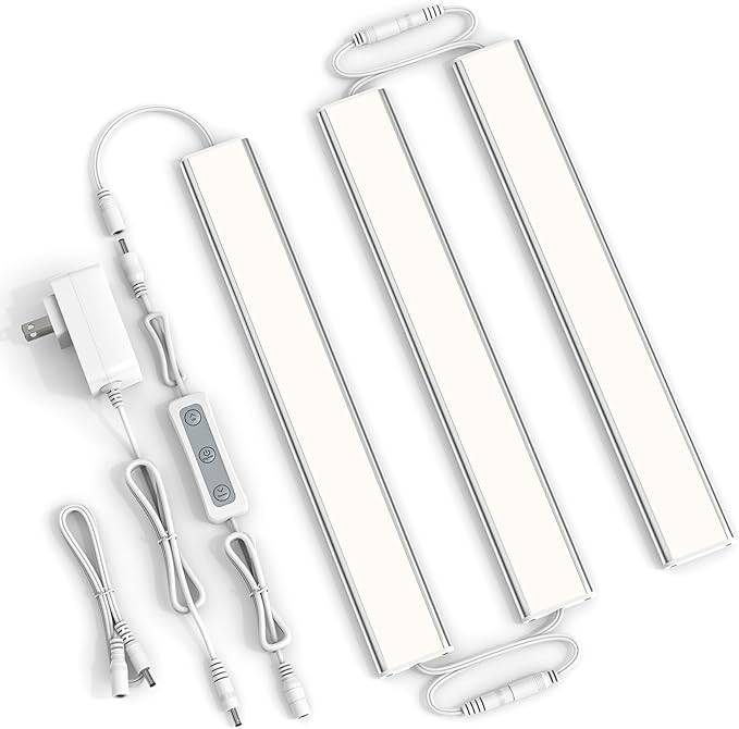 ASOKO Under Cabinet Led Light Plug in, Dimmable Daylight White 4000K, 3 Pack 12 by ASOKO