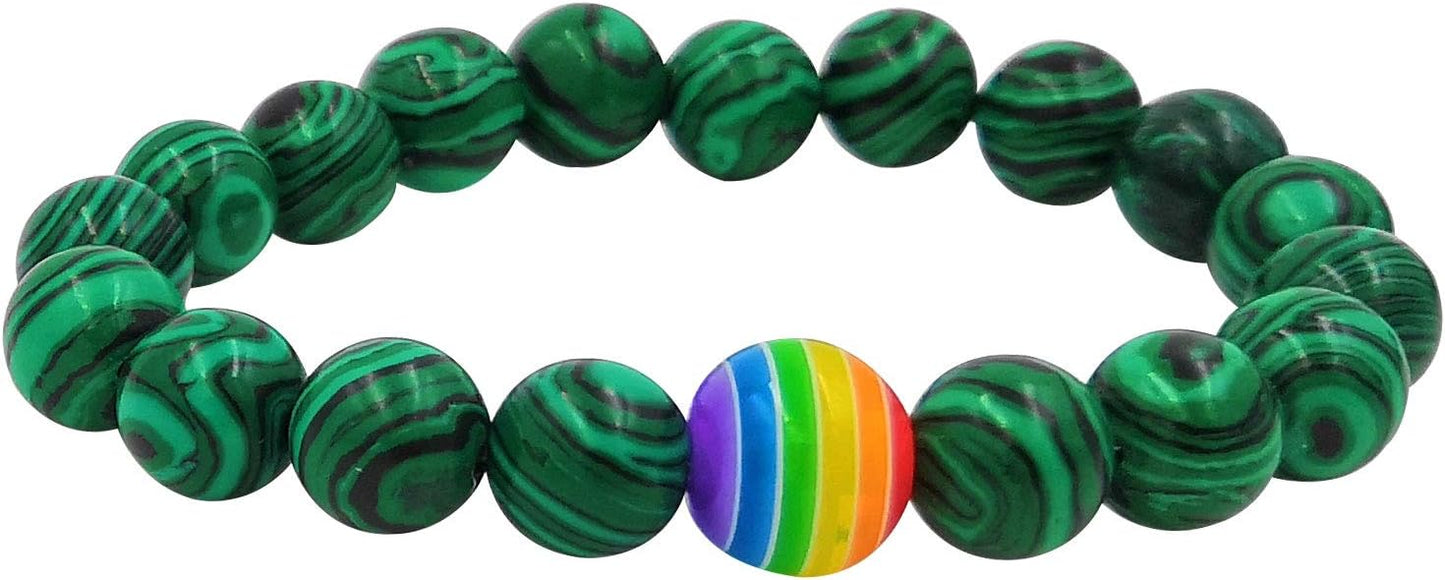 Nanafast Titanium Stainless Steel Rainbow LGBT Pride Bracelet Handmade Braided by Nanafast