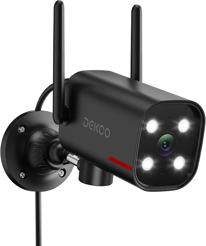 DEKCO Wired 2K Security Camera Outdoor, 180° Pan & 270° Coverage, 24/7 Constant by DEKCO_LIFE