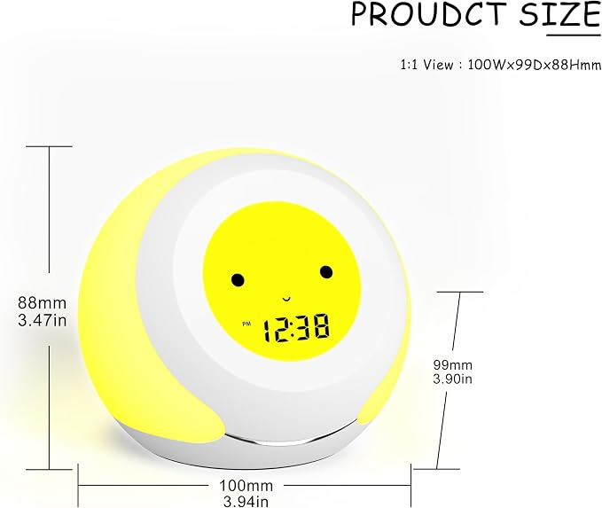 Kids Room Thermometer, Hygrometer and Cute Facial Expressions, Colorful Light - Image 7
