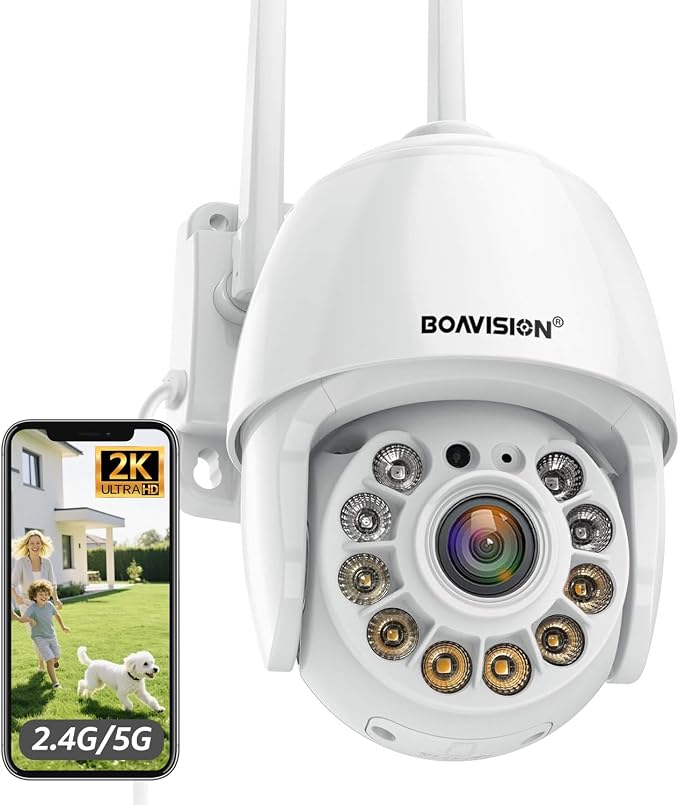 BOAVISION 2K Security Camera Outdoor, Wireless WiFi IP Camera Home Security by BOAVISION