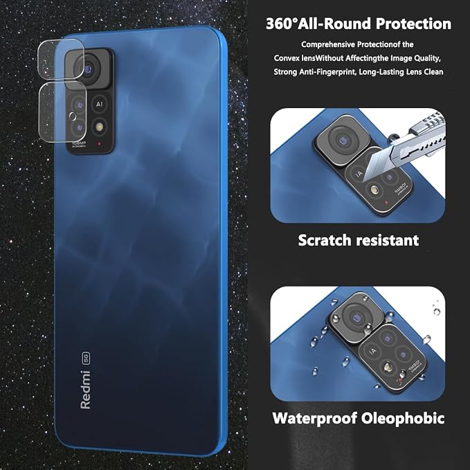 3+2 Pack Tempered Glass for Xiaomi Redmi Note 11 Pro 5G/4G Screen Protector - Image 5
