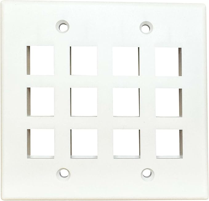 DIYTECH Keystone Wall Plate, 2 Gang Keystone Wall Plate, 12 Port Keystone Jack - Image 2