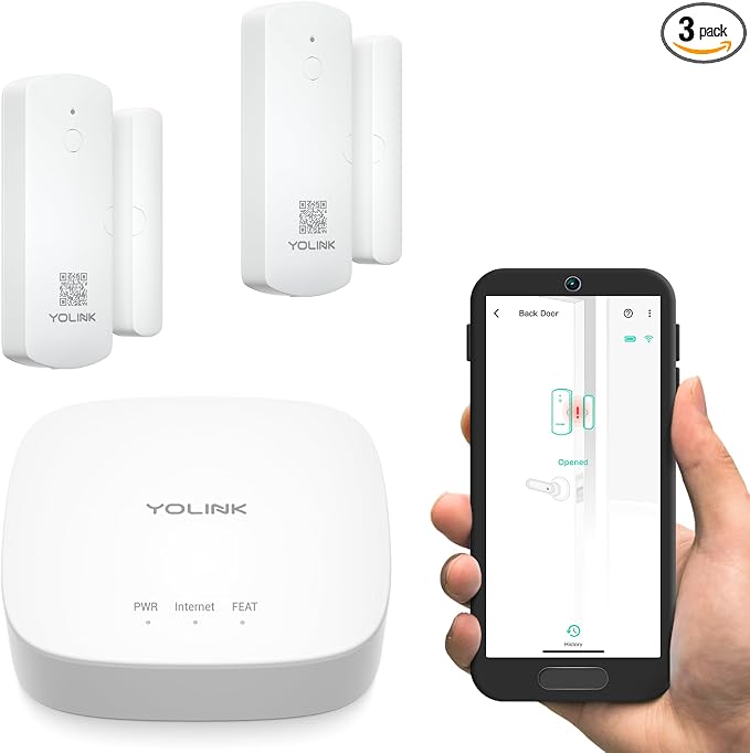 YoLinK LoRa Smart Door Sensor Starter Kit: 1/4 Mile Open-Air Range, Door by YoLink