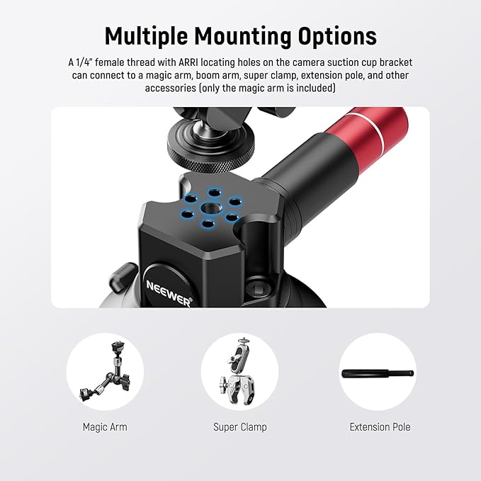 Neewer 3" Suction Cup Camera Mount Bracket - Image 6