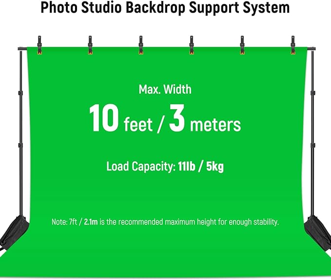 Neewer Photo Studio Backdrop Support System, 10ft/3m Wide 6.6ft/2m High - Image 3