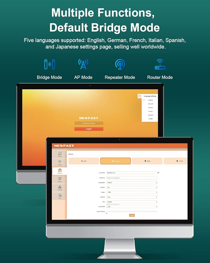 NEWFAST Bridge Point to Point Outdoor B912, 5.8G 3Km Long Range Wi-Fi Bridge - Image 8