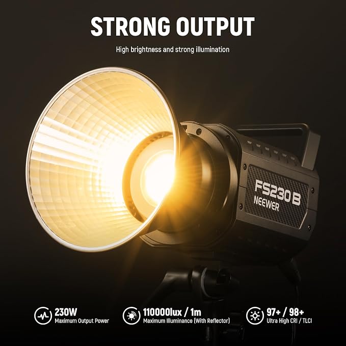 NEEWER FS230B LED Video Light 2.4G/APP Control, 230W Bi Color COB Silent - Image 2