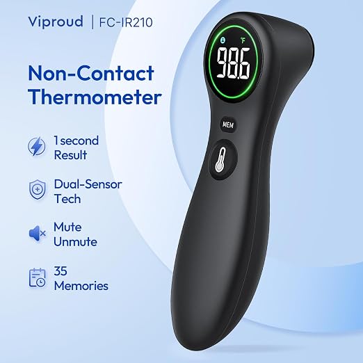 No-Touch Thermometer for Adults and Kids, 1-Second Fast Reading, Color-Coded - Image 2