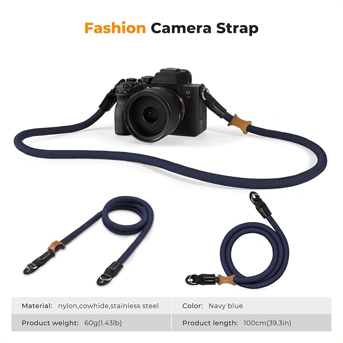 K&F CONCEPT Camera Neck Strap, 100cm Nylon Rope Camera Shoulder Strap - Image 7