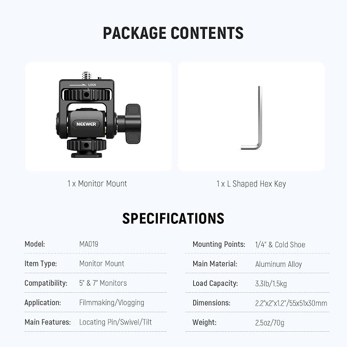 NEEWER Field Monitor Mount Holder - Image 9