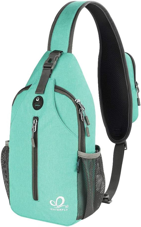 WATERFLY Crossbody Sling Backpack Sling Bag Travel Hiking Chest Bag Daypack by Waterfly