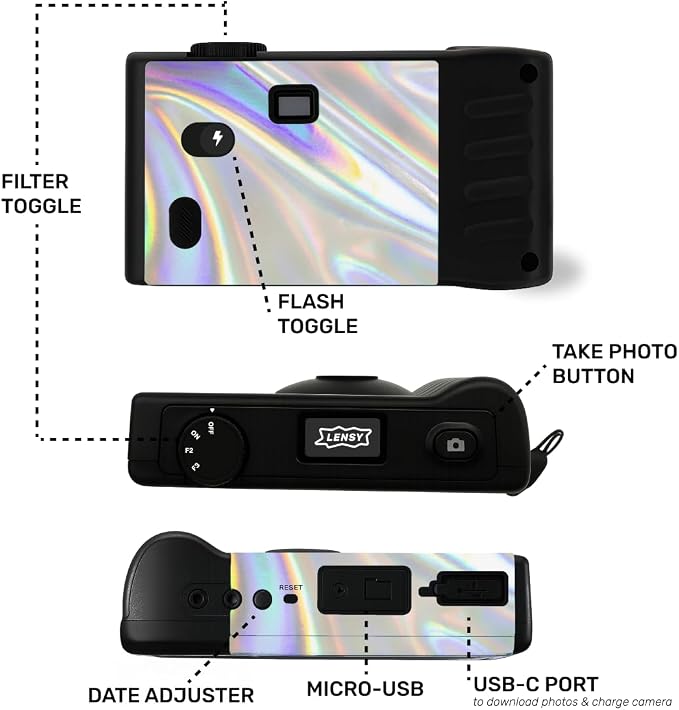 LENSY Screen Free Digital Camera | Four Built in Filters | Rechargeable - Image 4