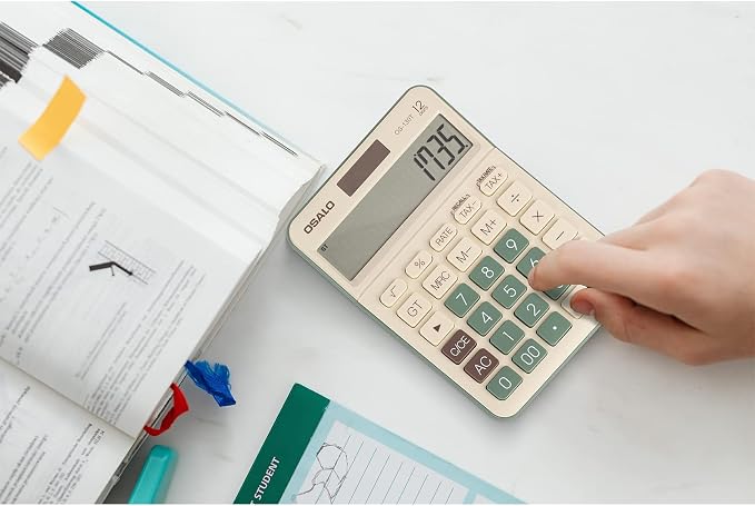 Desktop Calculator Large LCD Display 12 Digit Number Big Button Tax Financial - Image 2