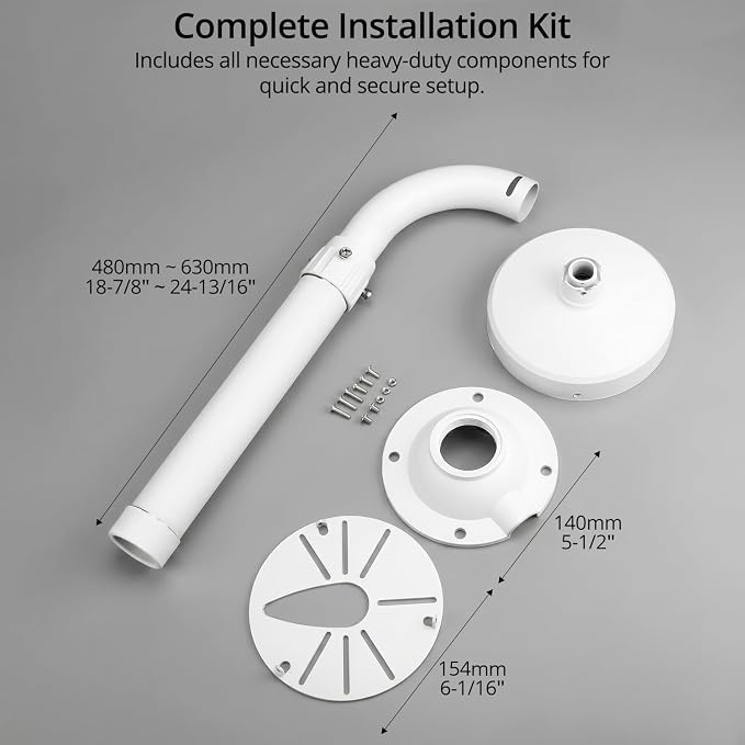 QWORK Universal Security Camera Mount Bracket, Adjustable J Type 15.7-23.6 inch - Image 6