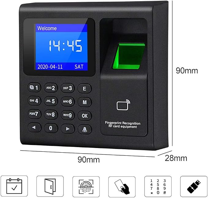 RFID Access Control System Kit: Employee Fingerprint Time & Attendance Terminal - Image 7