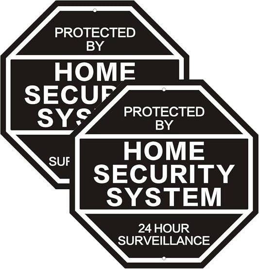 2Pack 10'' x 10'' Reflective Aluminum Home Security Sign, Weatherproof Yard by JMXINHANG