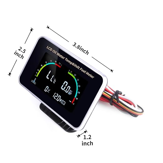 4-in-1 Auto Car LCD Meter Digital Oil Pressure Voltage Water Temperature Fuel - Image 4