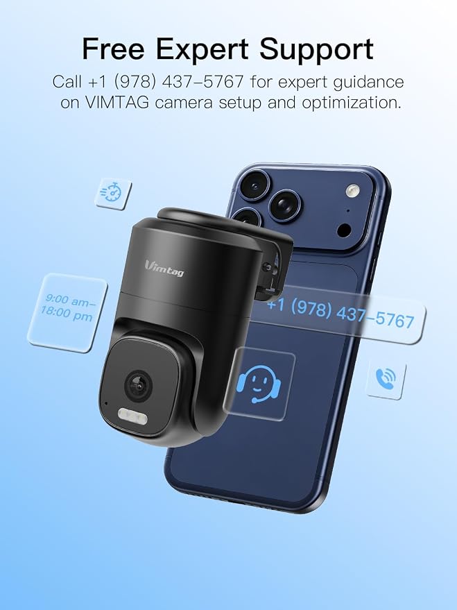VIMTAG 2.5K 4MP Outdoor Security Camera, Pan/Tilt WiFi Home CCTV Camera - Image 17