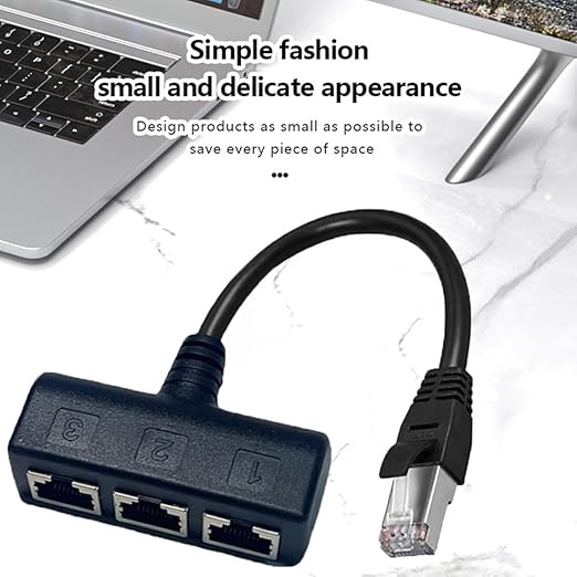 【Upgrade】 RJ45 Ethernet Splitter Cable, RJ45 1 Male to 3 Female Network - Image 2