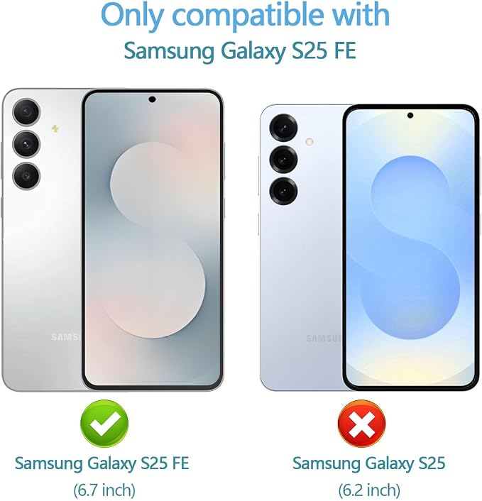 2 Pack Glass Screen Protector for Samsung Galaxy S25 FE + Galaxy S25 FE Camera - Image 8